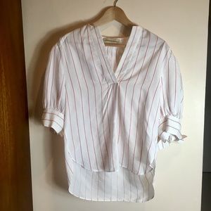 By Malene Birger Striped Blouse Puff Sleeve Sz 34